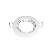 Support spot encastrable rond blanc orientable 80 mm MR16 GU5.3 GU10