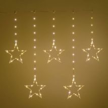 Guirlandes stalactite à piles 80xH86cm 5 Étoiles 80 Micro-LED 8 animations Timer extérieur IP44 Lotti