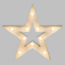 étoile lumineuse avec ampoules LED Globe H90cm métal blanc Lotti