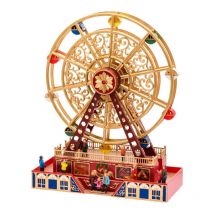 Village de Noël Grande Roue Panoramique H48cm avec mouvement en Rotation à LED Musique H48 Lotti