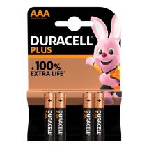 Pack de 4 piles DURACELL “Plus” Type AAA LR03 1,5V pas cher