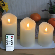 Pack de 3 Bougies led rechargeable en cire avec télécommande
