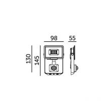 Projecteur avec détecteur de mouvement LED MHC 10W noir 4000K IP65 blanc naturel