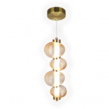 Suspension 3 globes sphériques cascade BOLLA dorée 17W LED