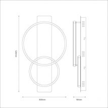 Plafonnier double anneau ovale entrelacé ROWENA 14W LED