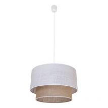 Suspension double abat-jour cylindrique BUENO clair + naturel 1xE27