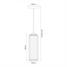 Suspension tube cylindrique VESTA blanche dorée 1xE27