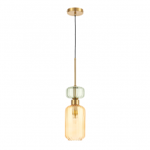 Suspension globe cylindrique MOLLY AMBER 1 x E14