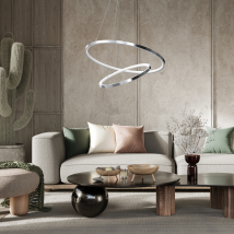 Suspension double anneau HOOP CHROME 51 W LED