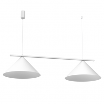 Suspension abat-jour conique CAPITAL blanche 2 x GX53