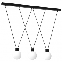 Suspension barre triple globe sphérique CAPRI 3xG9
