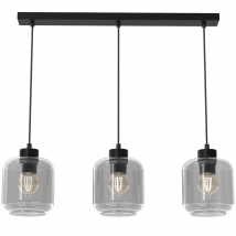 Suspension barre triple globe cylindrique SOMBRA SMOKED 3xE27