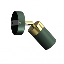Applique murale spot cylindrique JOKER VERT/DORÉ 1x GU10