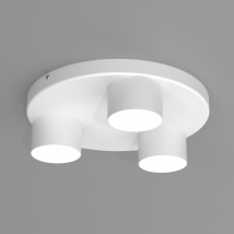 Plafonnier barre triple spot abat-jour cylindrique Dixie 3xGX53 blanc