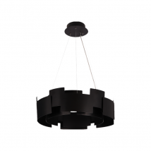 Suspension anneau circulaire multi-segments TORINO noire 24W LED