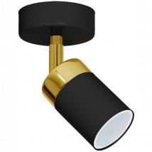 Applique murale spot cylindrique JOKER noir/doré 1x GU10