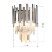 Applique murale multi-tubes cristal ASPEN CHROME 2xE14