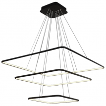 Suspension cadre carré NIX noire 117W LED