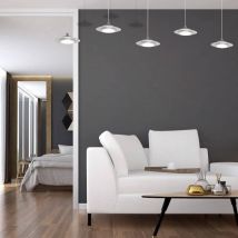 Suspension barre quintuple soucoupe ovale ELLIPSE 25W LED