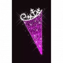 Candélabre Voile flocon Cordon LED Blanc Glace Guirlande LED Rose