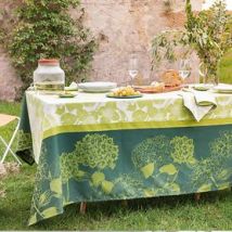 Tischdecke, 'Mille hortensias vert'