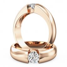 A beautiful round brilliant cut solitaire diamond ring in 18ct rose gold