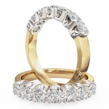 A stylish round brilliant cut multi-stone diamond ring in 18ct yellow & white gold