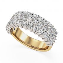 A gorgeous three row diamond eternity/dress ring in 18ct yellow & white gold