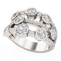 A unique round brilliant cut diamond dress ring in 18ct white gold