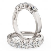 A timeless round brilliant cut five stone diamond ring in 18ct white gold