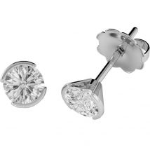 An elegant pair of round brilliant cut diamond earrings in 18ct white gold