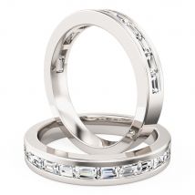 A beautiful twelve stone baguette cut diamond wedding ring in 18ct white gold