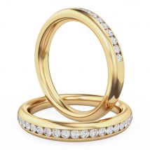 A gorgeous channel set diamond wedding/eternity ring in 18ct yellow gold