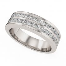 An elegant double row diamond set ladies wedding/eternity ring in 18ct white gold