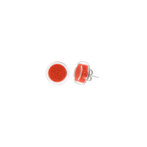 Boucles d'oreilles clou en verre soufflé - Cachou Billes