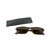 Lunettes solaire - Bois Rectangle - Marron foncé