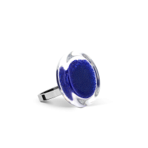 Anillo de vidrio soplado - Cachou Nano Billes Bleu Foncé