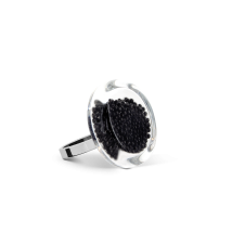Bague en verre soufflé - Cachou Nano Billes