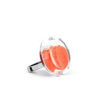 Bague en verre soufflé - Cachou Nano Billes