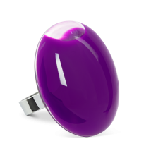 Bague en verre soufflé - Galet Giga Milk