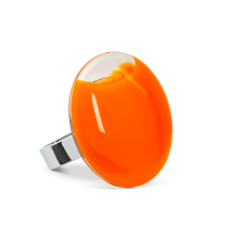 Bague en verre soufflé - Galet Medium Milk