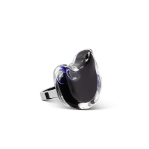 Bague en verre soufflé - Chat Nano Milk