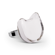 Bague en verre soufflé - Chat Medium Milk