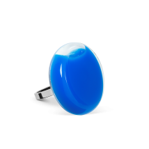 Bague en verre soufflée - Platine Mini Milk