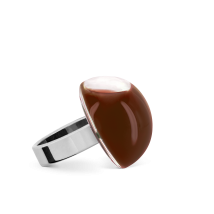 Anillo de vidrio soplado - Dome Mini Milk Chocolat