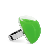 Bague en verre soufflé - Dome Medium Milk