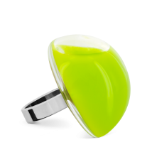 Glass ring - Dome Giga Milk Light Green