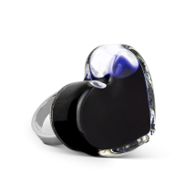 Bague en verre soufflé - Coeur Medium Milk