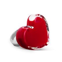 Bague en verre soufflé - Coeur Medium Milk