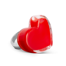 Bague en verre soufflé - Coeur Medium Milk
